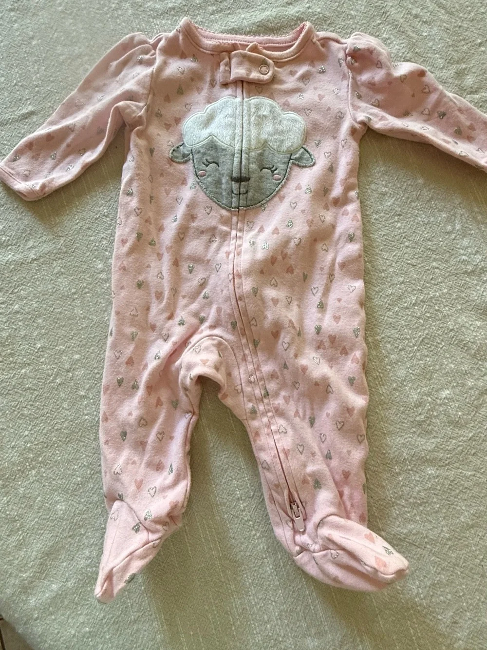 4 one piece outfits, pink, size 0-3,